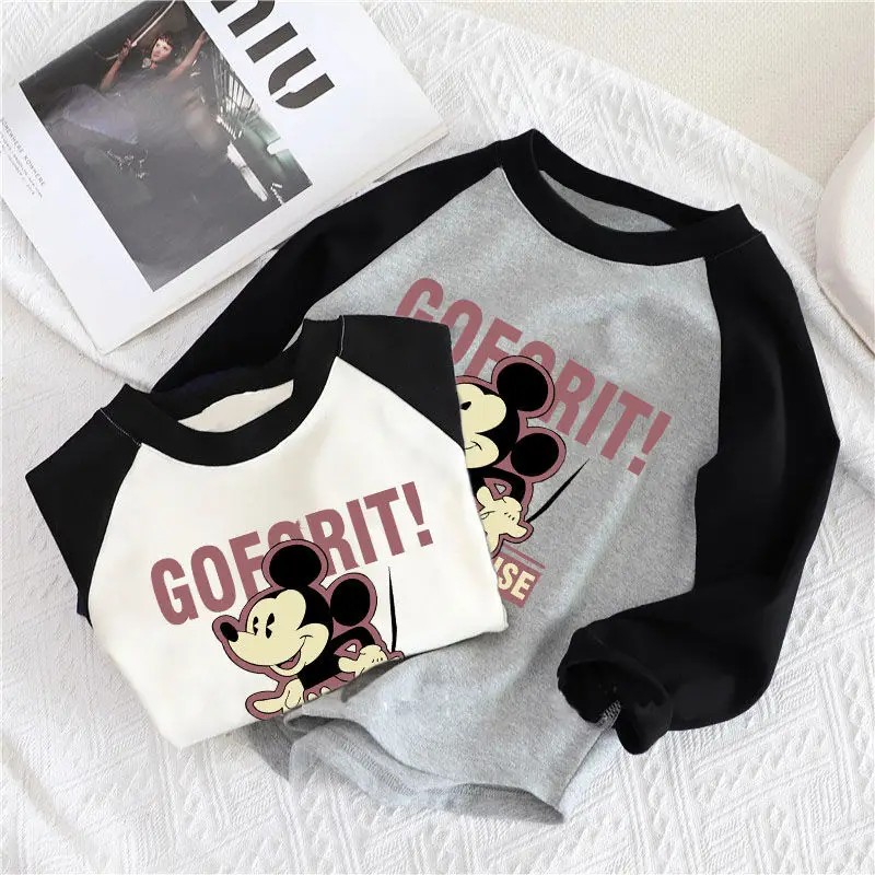 Mickey Mouse Long Sleeve T-Shirt Grey Black 2024 - Image 6