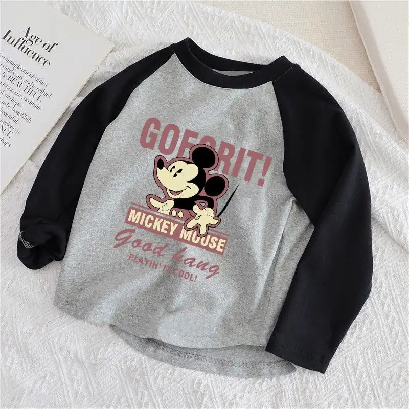 Mickey Mouse Long Sleeve T-Shirt Grey Black 2024 - Image 2