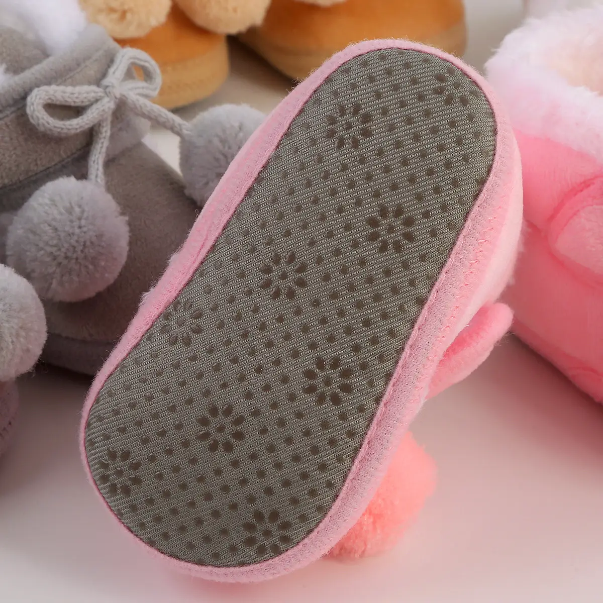 White Wool Baby Shoes for Kids Winter Soft Bottom — feature 12