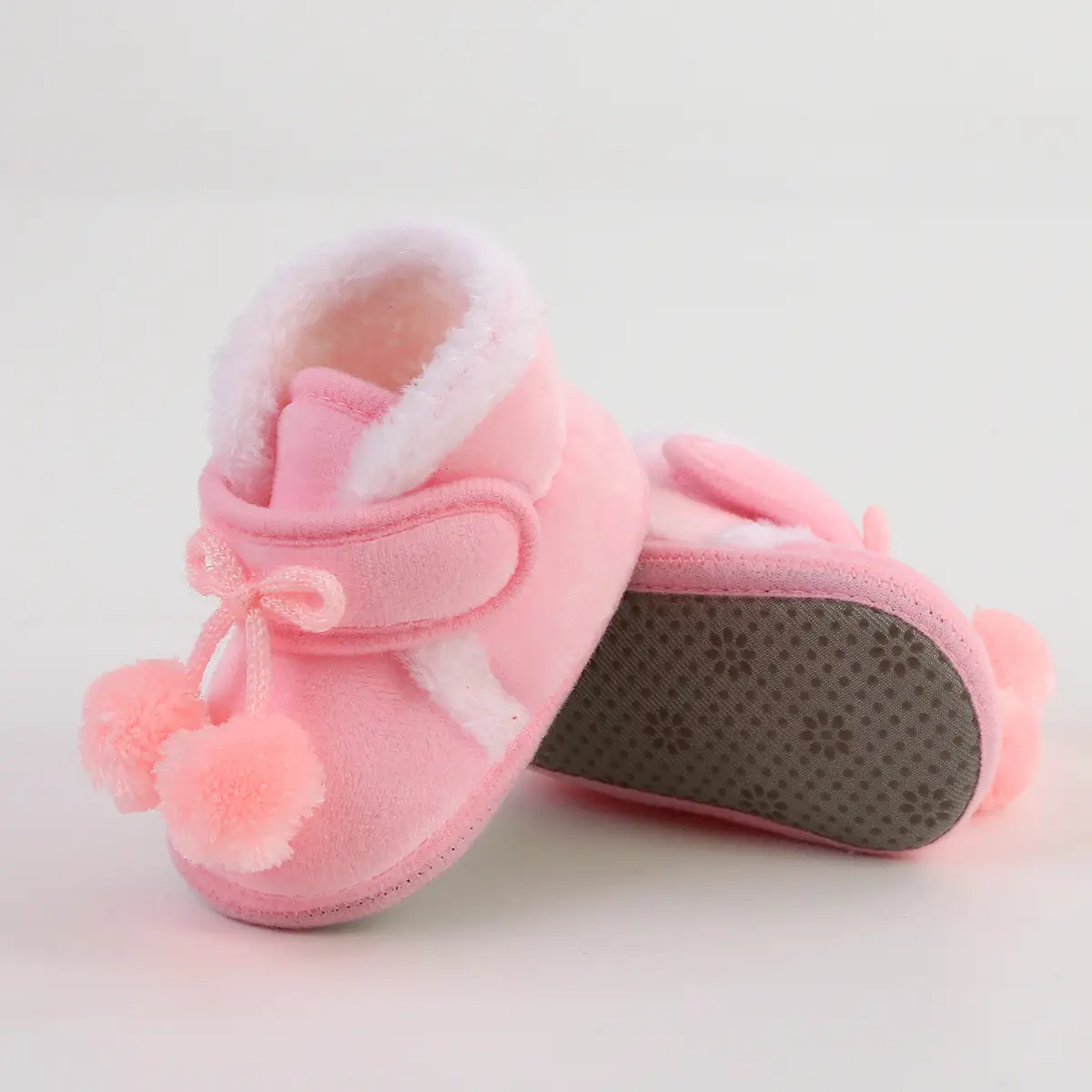 White Wool Baby Shoes for Kids Winter Soft Bottom — feature 14