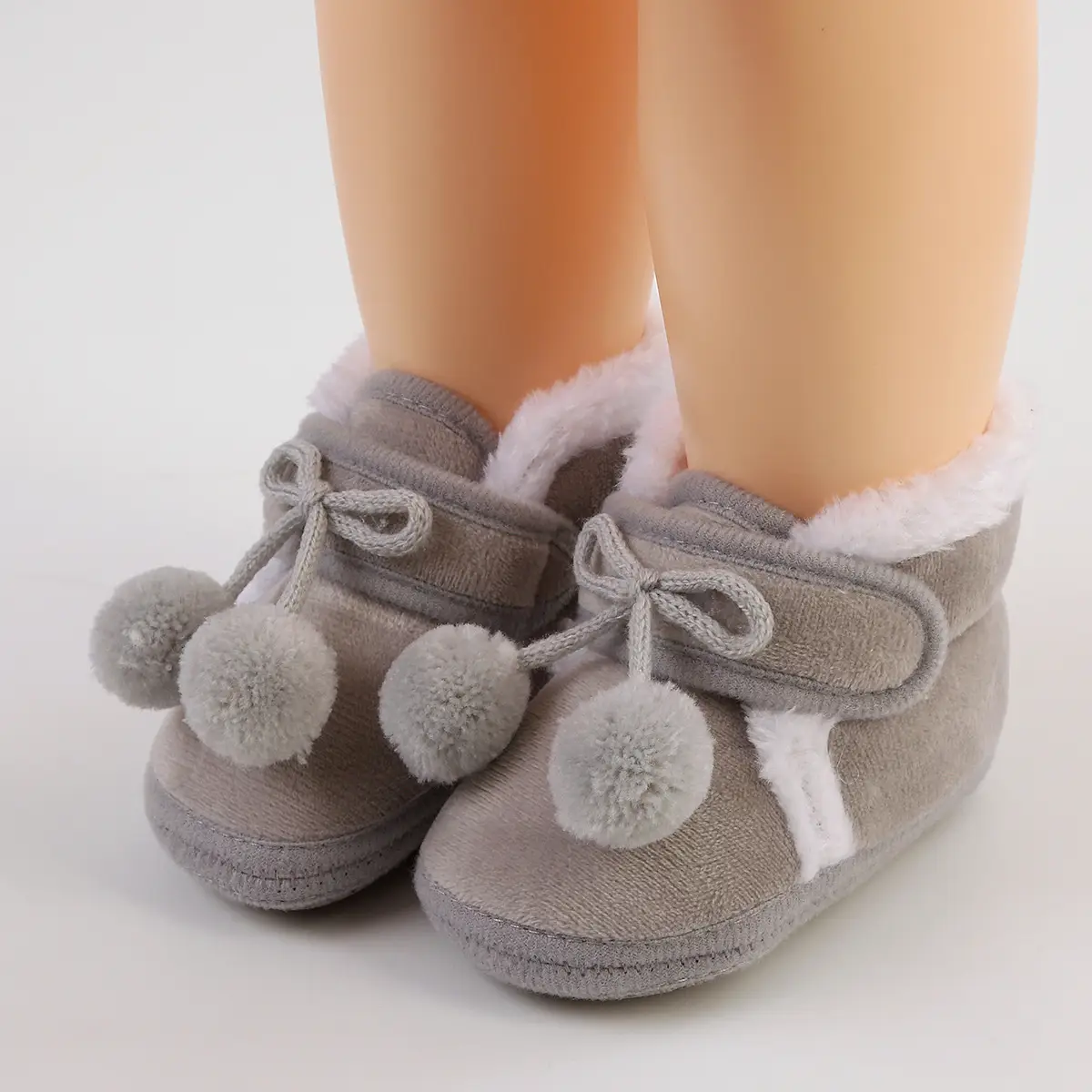 White Wool Baby Shoes for Kids Winter Soft Bottom — feature 20