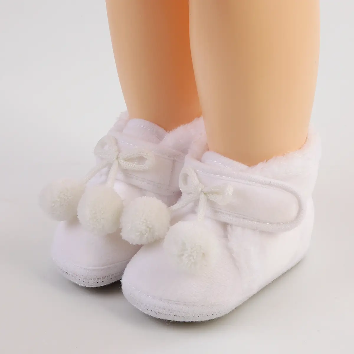 White Wool Baby Shoes for Kids Winter Soft Bottom — feature 23