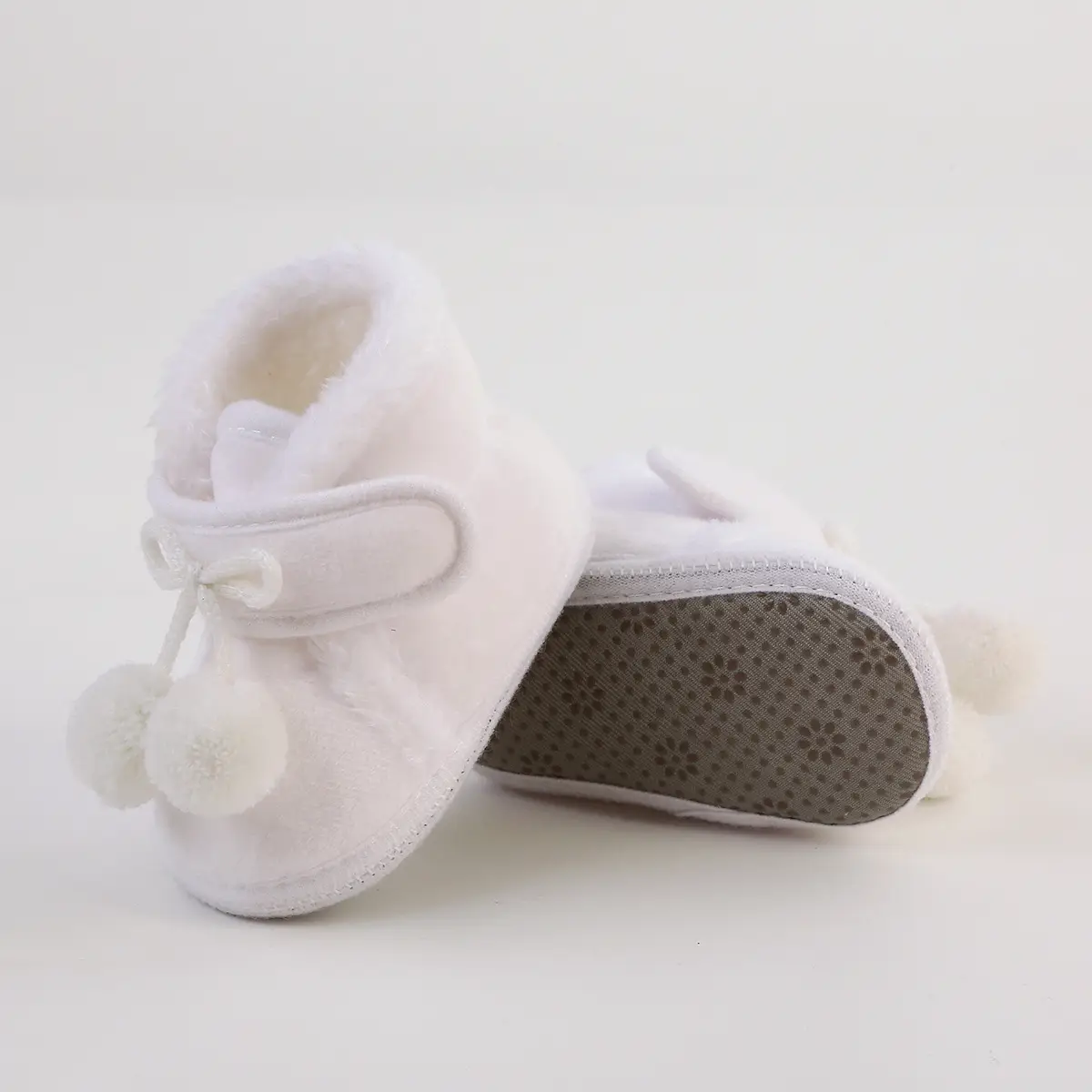 White Wool Baby Shoes for Kids Winter Soft Bottom — feature 30