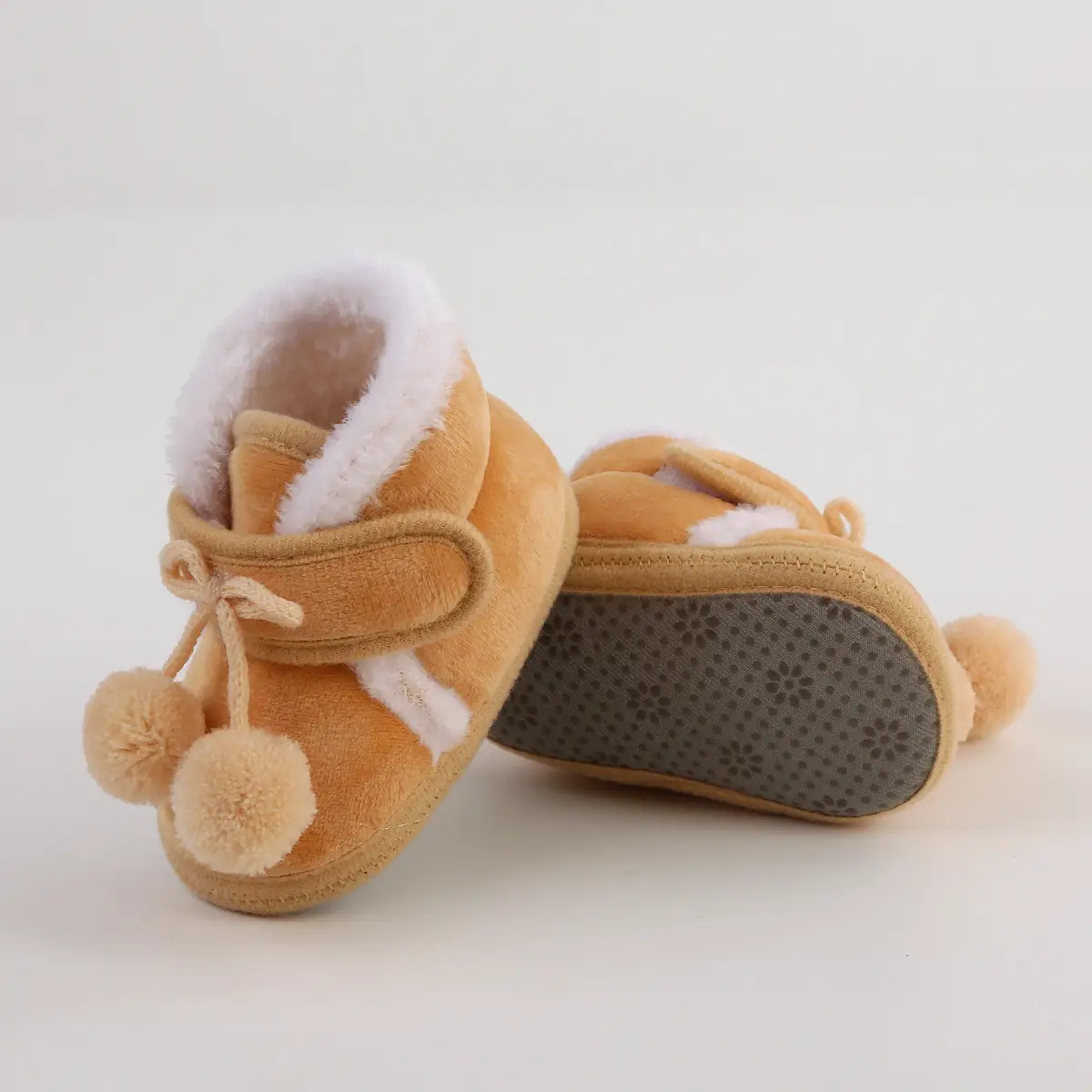 White Wool Baby Shoes for Kids Winter Soft Bottom — feature 35