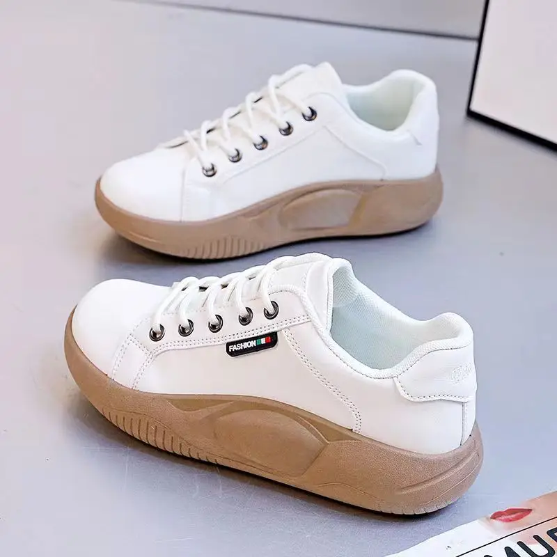 White Low-Top Casual Sneakers for Girls 2025