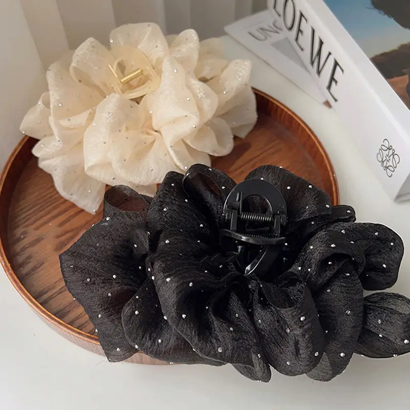 High-End Diamond-Encrusted Mesh Hair Clip for Women — feature 11