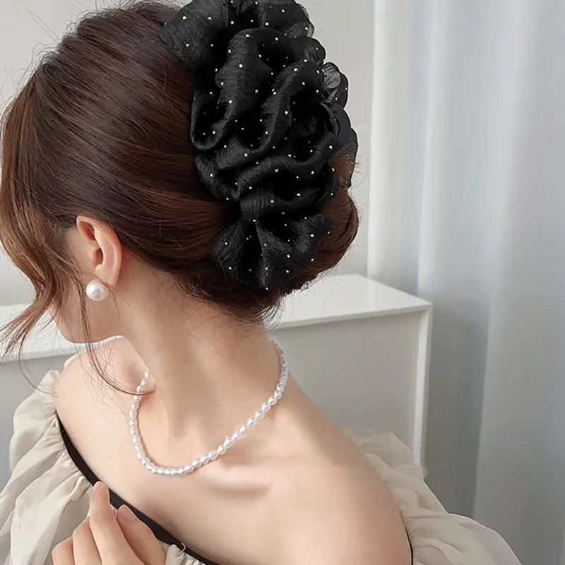 High-End Diamond-Encrusted Mesh Hair Clip for Women — feature 8
