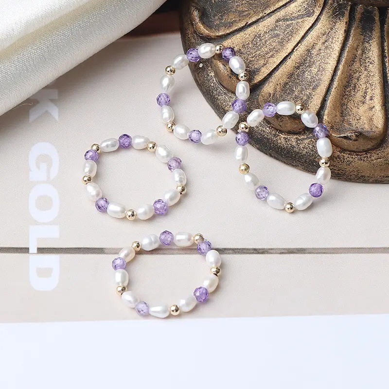 Factory Original Pearl Bracelet with Amethyst & US14K Gold - Image 3