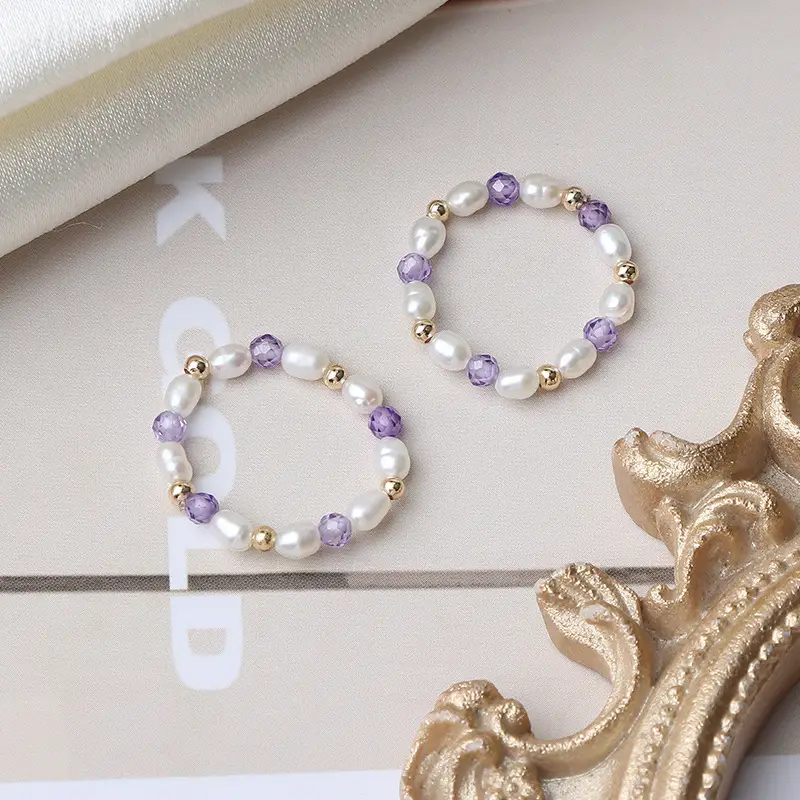 Factory Original Pearl Bracelet with Amethyst & US14K Gold - Image 5