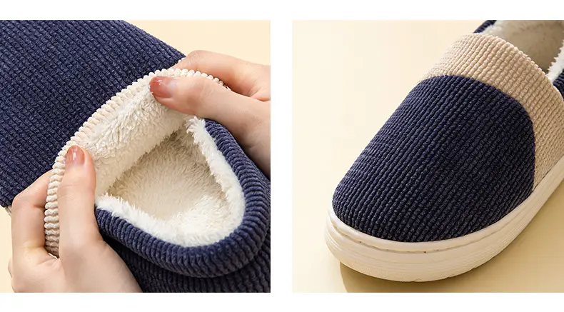 Winter cotton-padded shoes men's plus size home indoor non-slip thickened warm fabric cotton slippers men's supermarket wholesale — feature 10