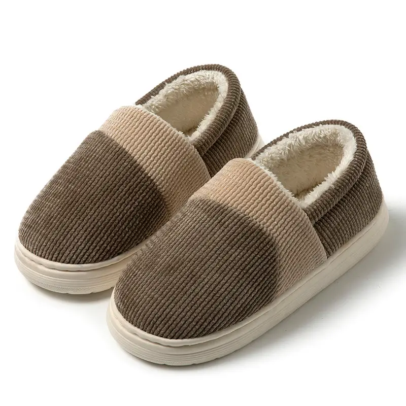 Winter cotton-padded shoes men's plus size home indoor non-slip thickened warm fabric cotton slippers men's supermarket wholesale