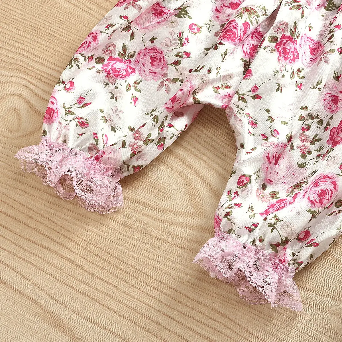 Blue Floral Printed Girls' Suspenders Outfit — feature 5