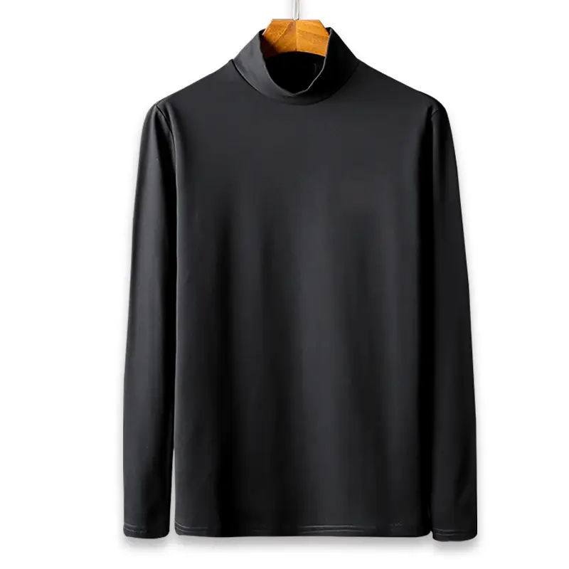 Men Grey Turtleneck Long Sleeve T-Shirt - Image 15