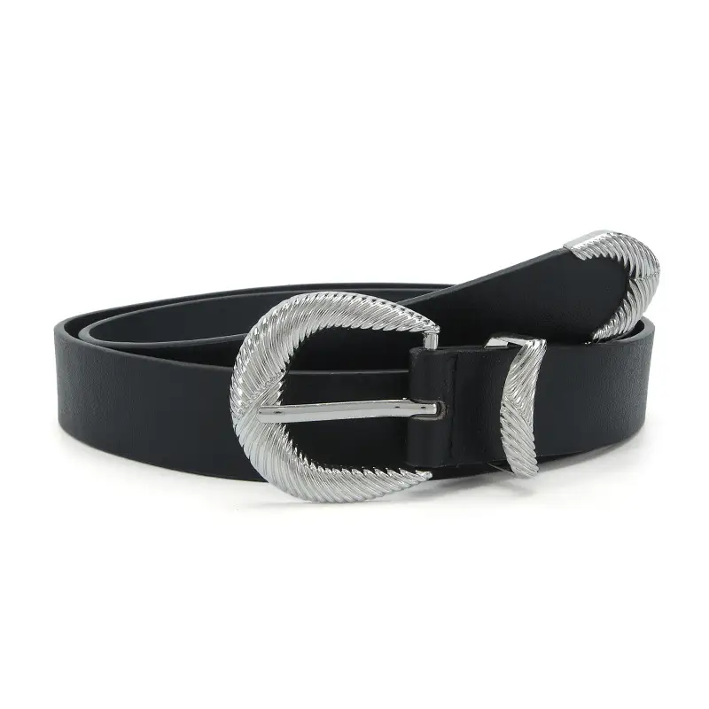 Black Rhinestone Belt Buckle Set for Women