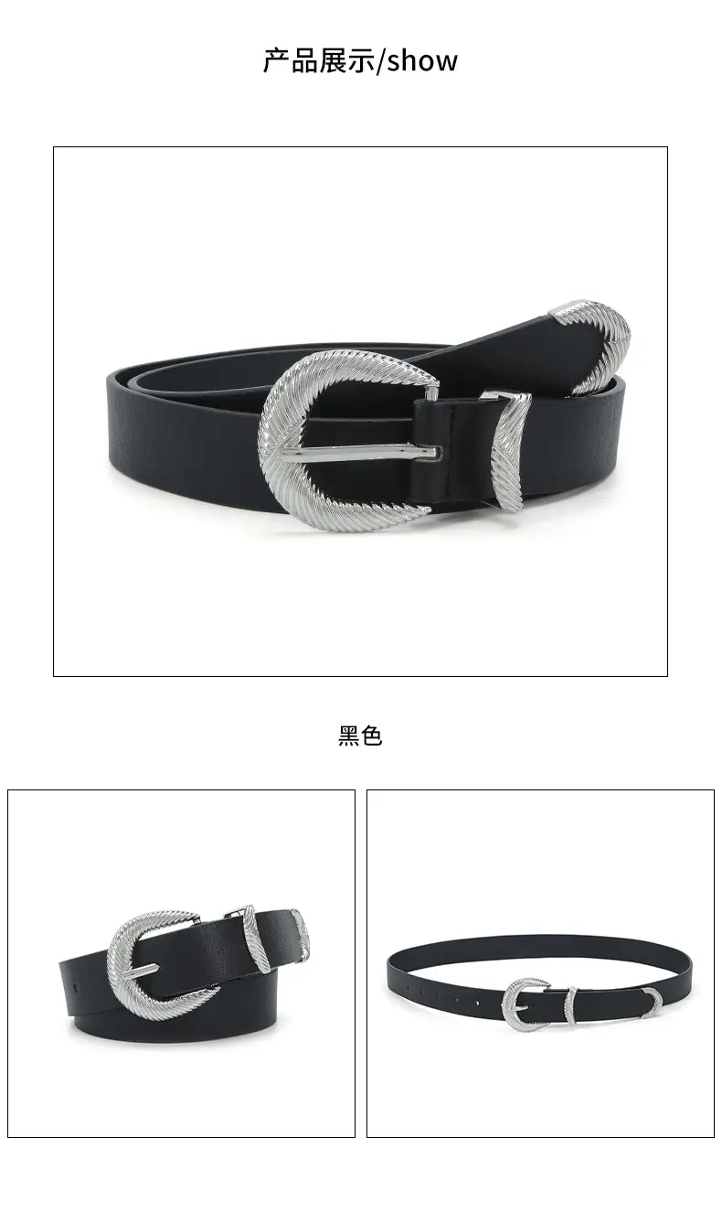 Black Rhinestone Belt Buckle Set for Women — feature 46