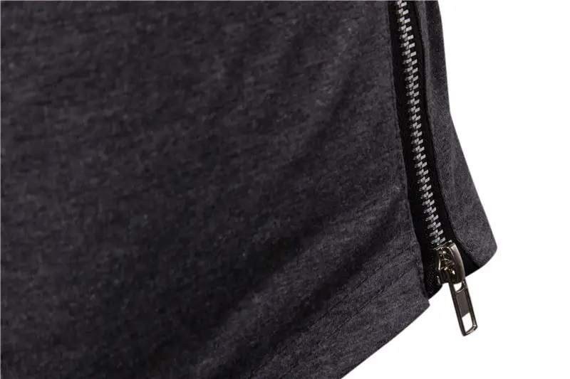 Men Hooded Long Sleeve T-Shirt with Skull Mask Design Black — feature 14