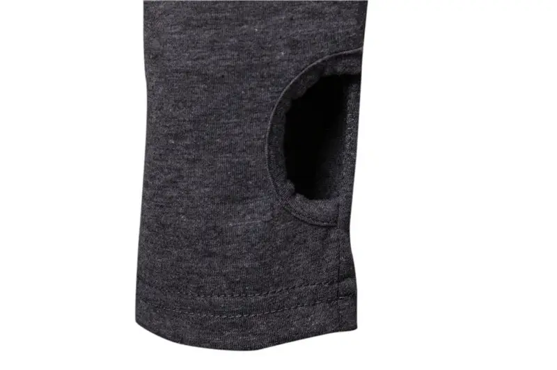 Men Hooded Long Sleeve T-Shirt with Skull Mask Design Black — feature 15