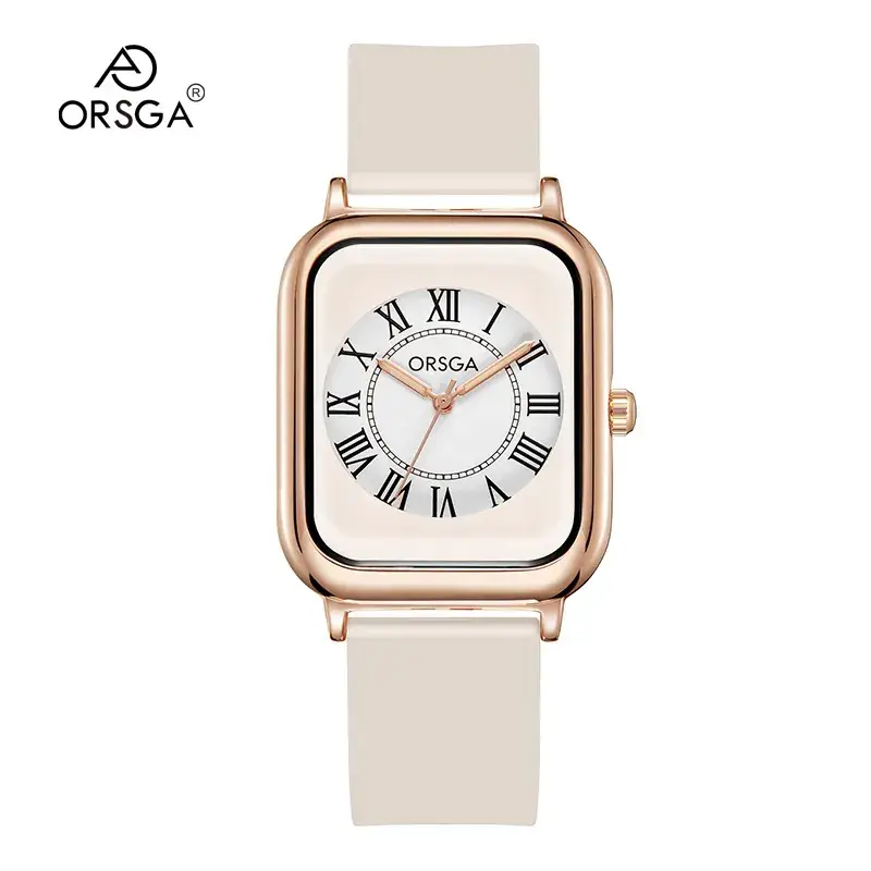 Oshga Square Watch Brown Silicone Waterproof Quartz - Image 9