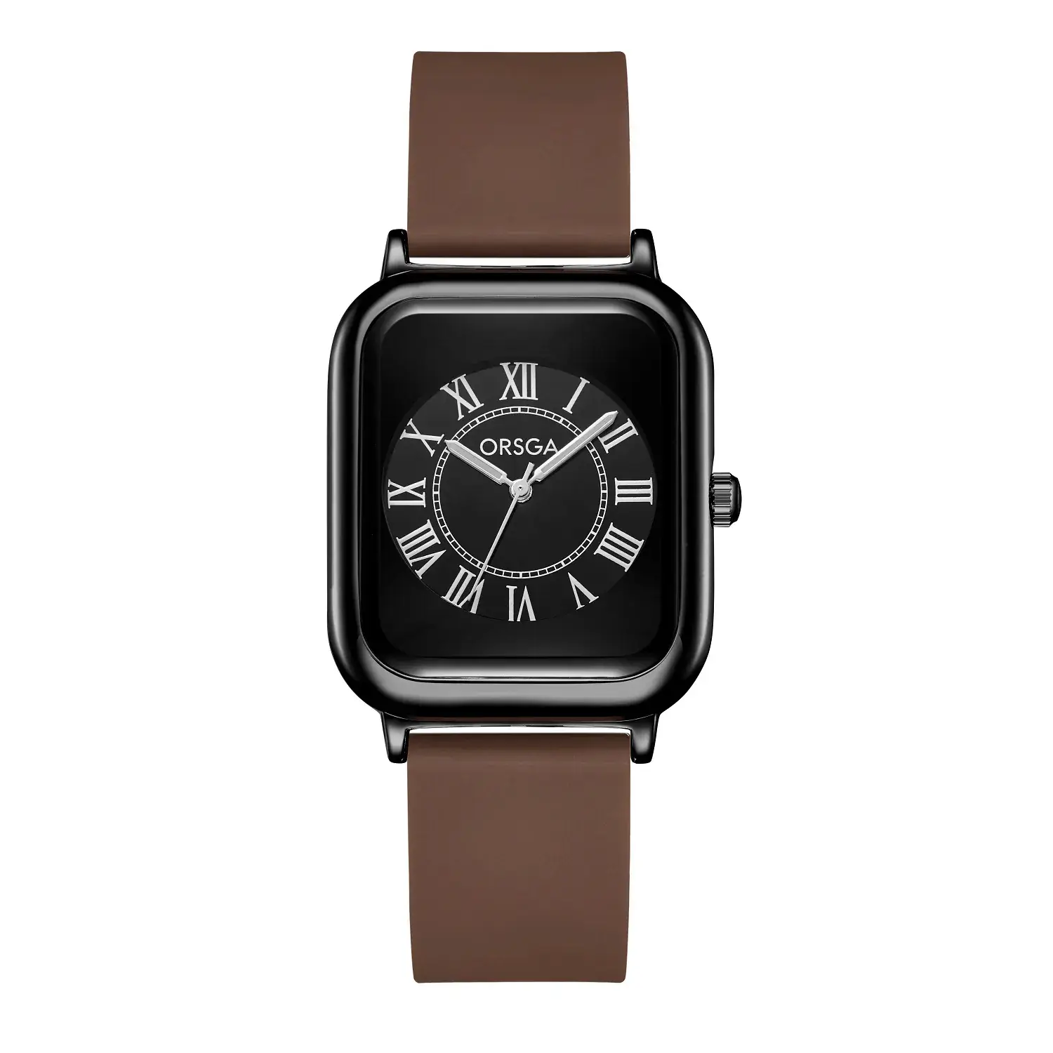 Oshga Square Watch Brown Silicone Waterproof Quartz - Image 13