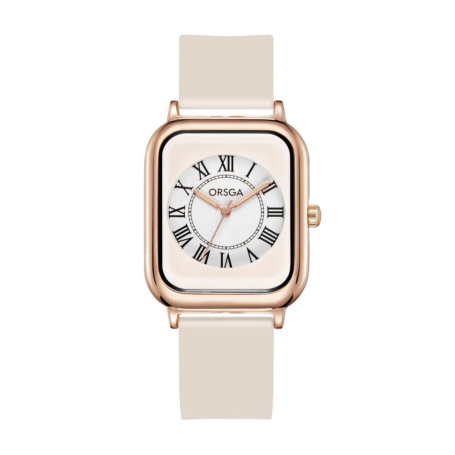 Oshga Square Watch Brown Silicone Waterproof Quartz - Image 2