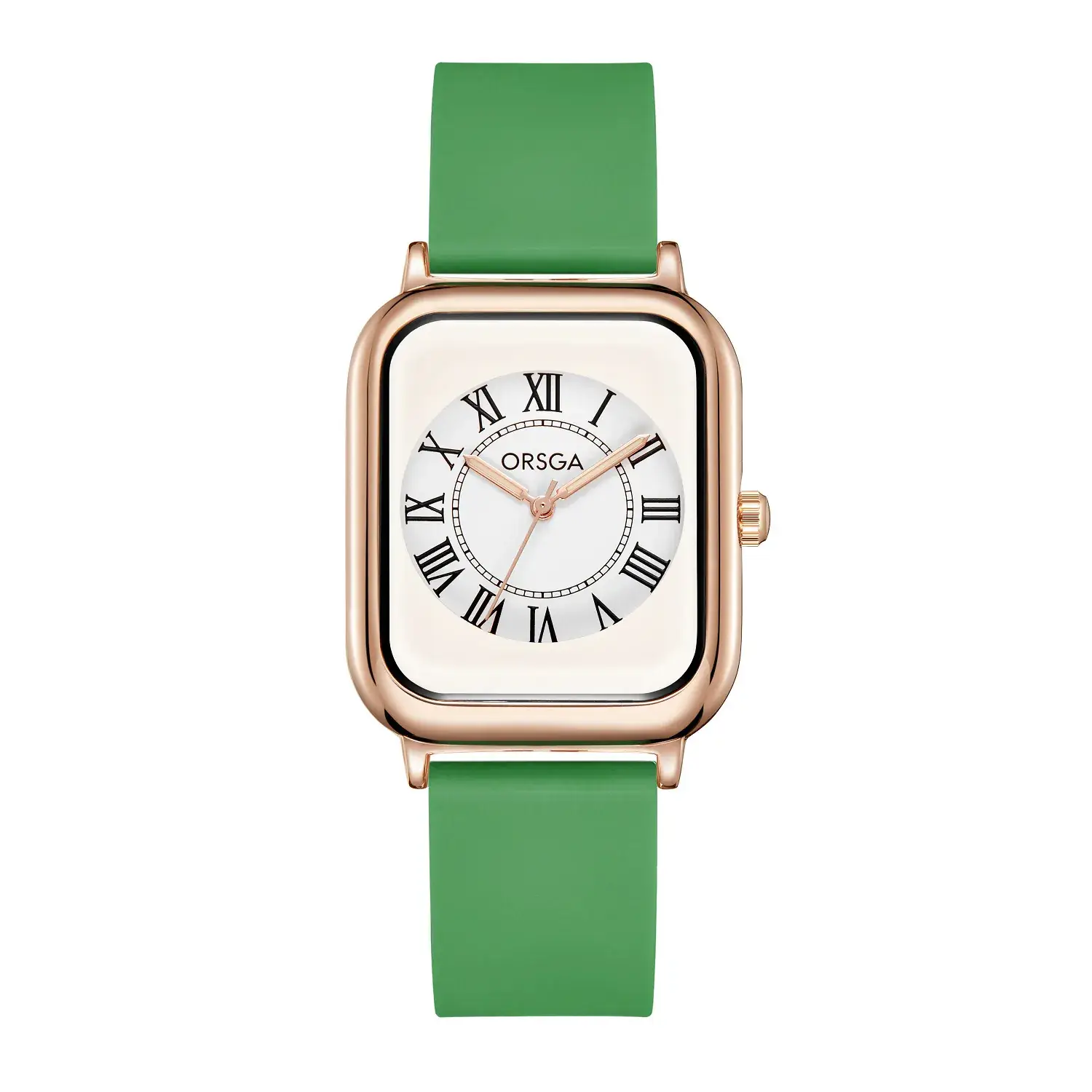 Oshga Square Watch Brown Silicone Waterproof Quartz - Image 3