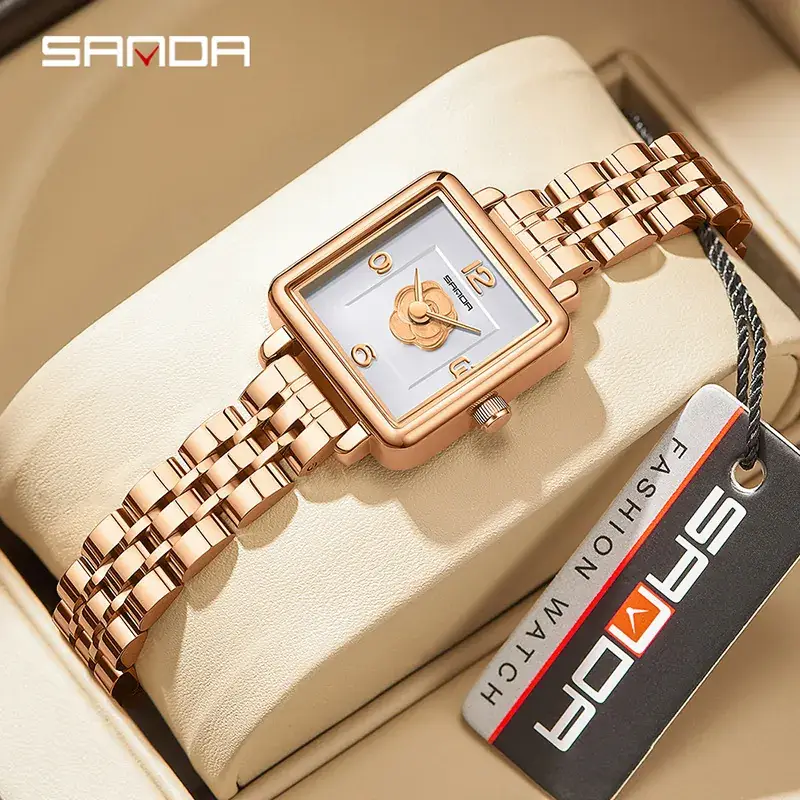 Women's Gold Rose Flower Watch with Solid Steel Band - Image 20