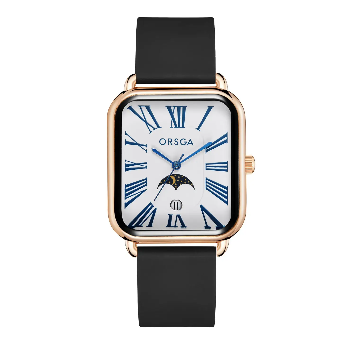 Orsga Women's Square Roman Dial Quartz Watch Black Strap - Image 13