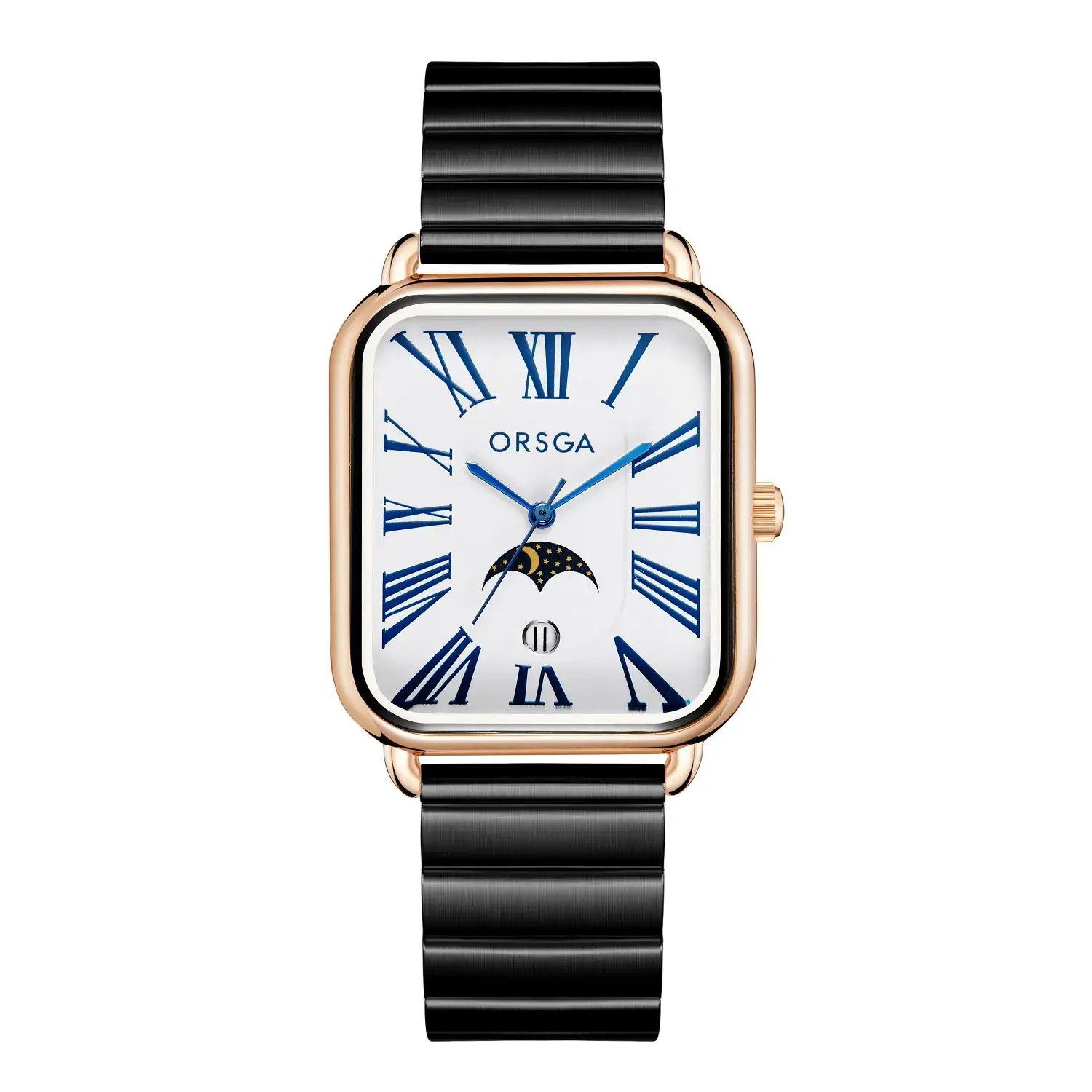 Orsga Women's Square Roman Dial Quartz Watch Black Strap - Image 3