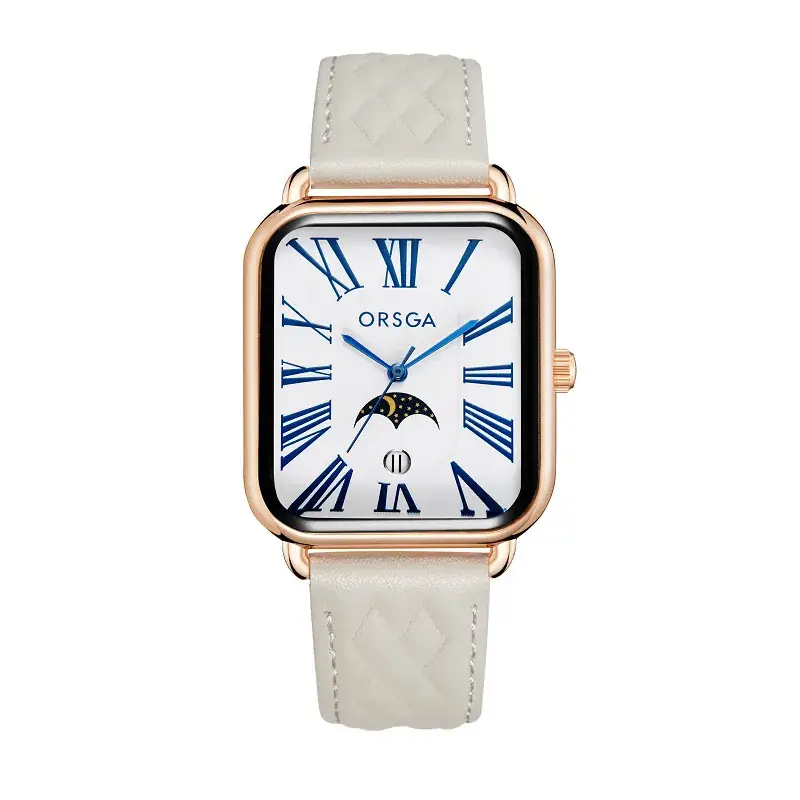 Orsga Women's Square Roman Dial Quartz Watch Black Strap - Image 4