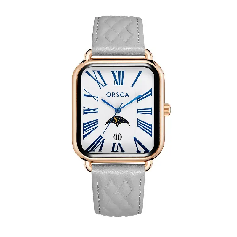 Orsga Women's Square Roman Dial Quartz Watch Black Strap - Image 5