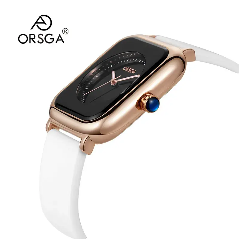 ORSGA Women's Rose Gold Watch with White Strap - Image 26