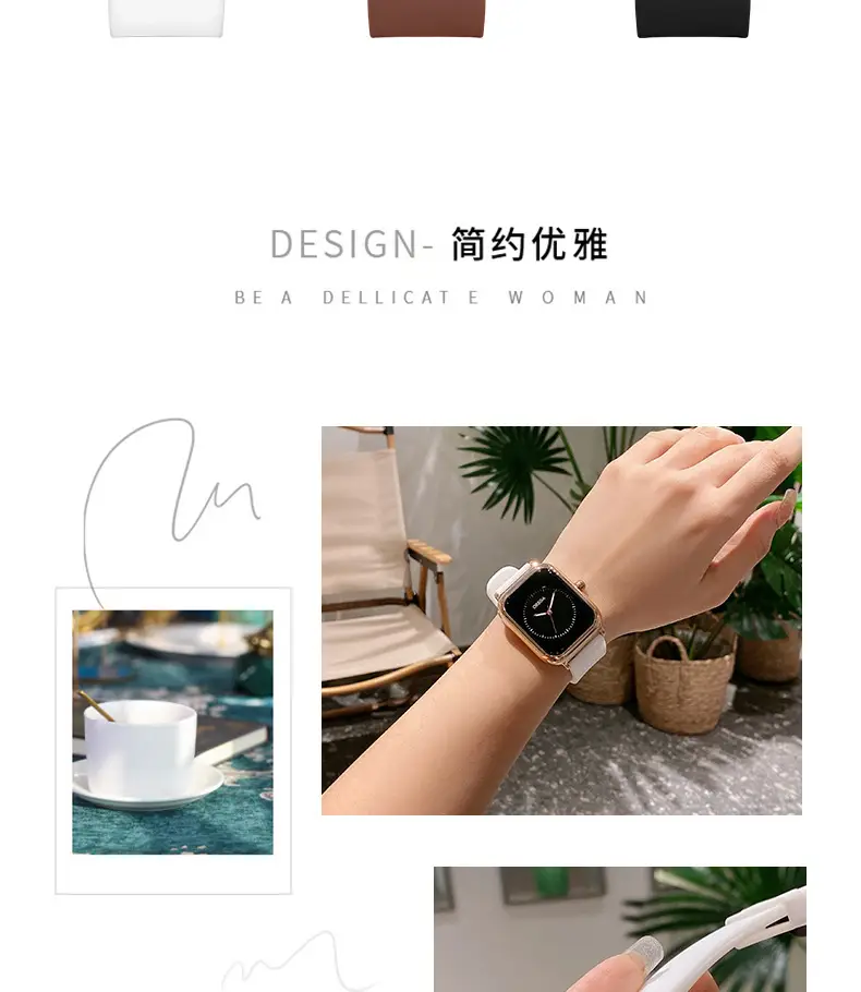 ORSGA Women's Rose Gold Watch with White Strap — feature 7