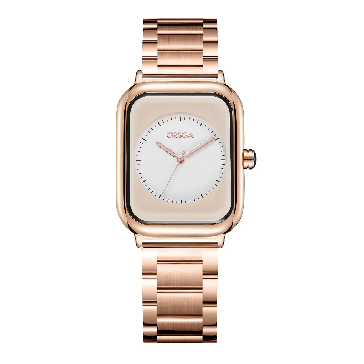 ORSGA Women's Rose Gold Watch with White Strap - Image 11