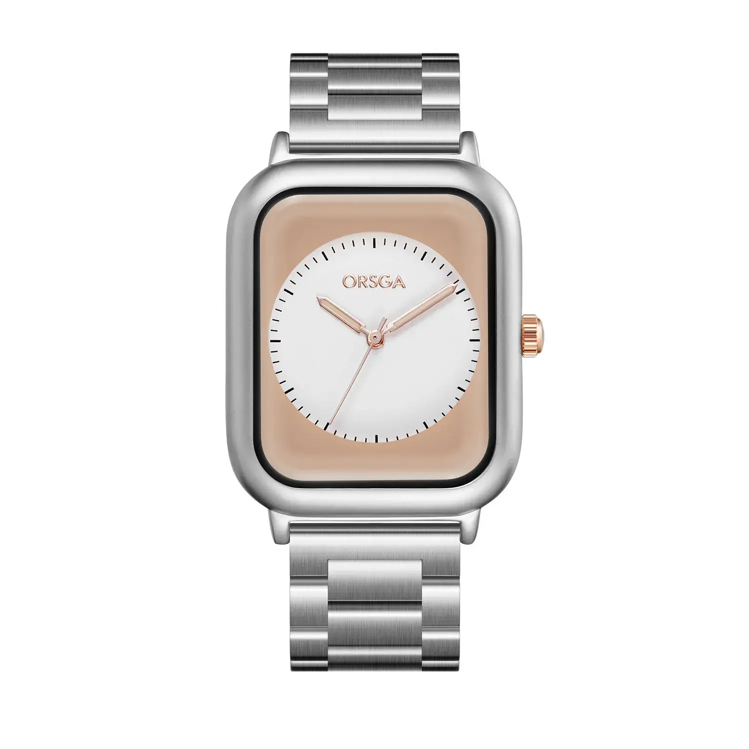 ORSGA Women's Rose Gold Watch with White Strap - Image 5