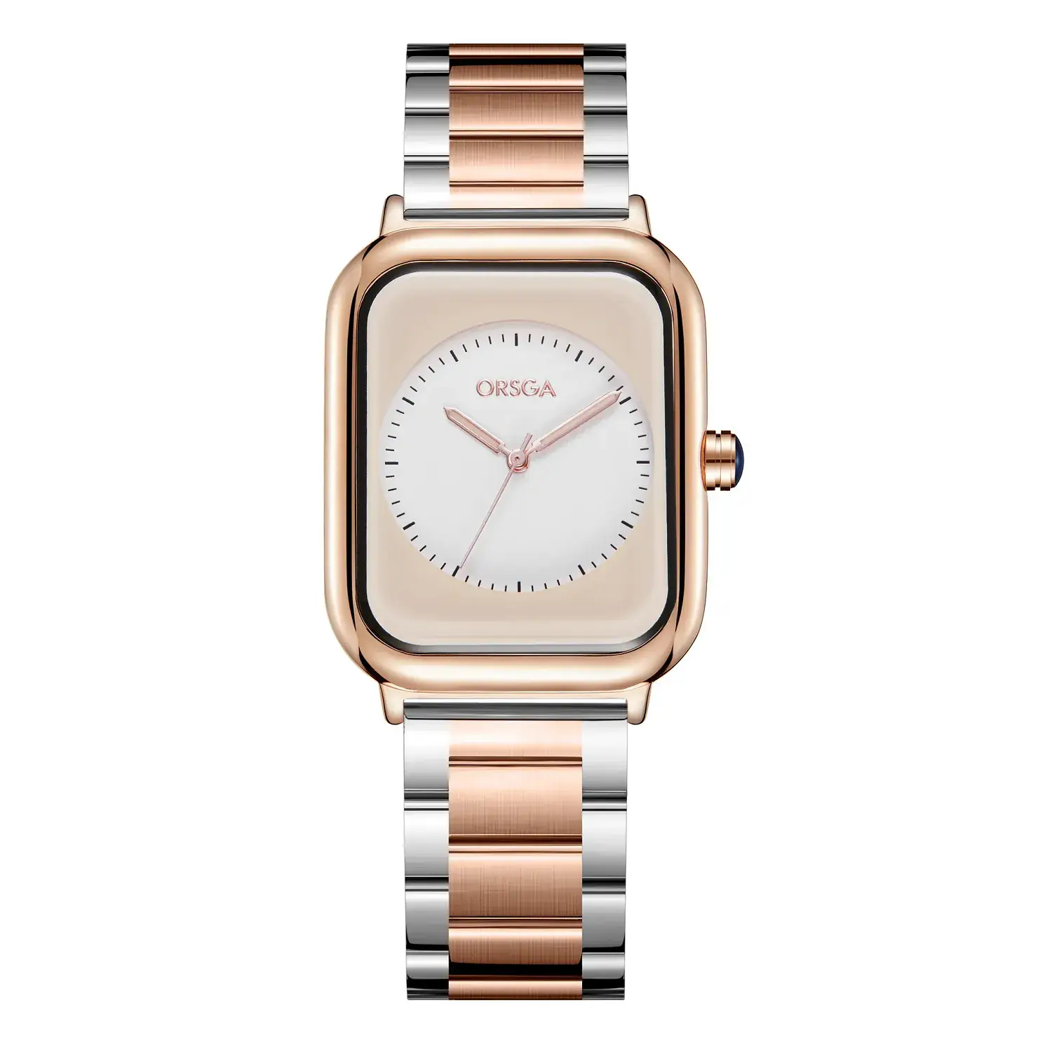 ORSGA Women's Rose Gold Watch with White Strap - Image 8