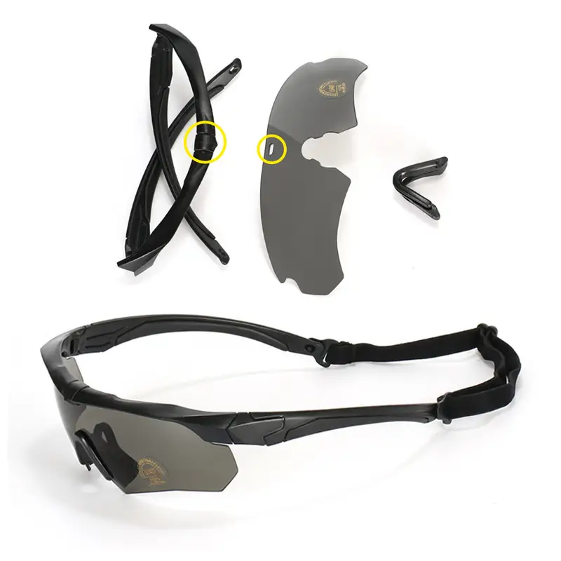 Polarized UV Protection Shooting Goggles Black Windproof Sand Outdoor Sunglasses