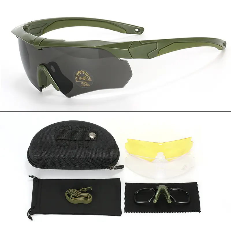 Polarized UV Protection Shooting Goggles Black Windproof Sand Outdoor Sunglasses