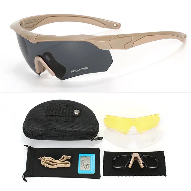 Polarized UV Protection Shooting Goggles Black Windproof Sand Outdoor Sunglasses