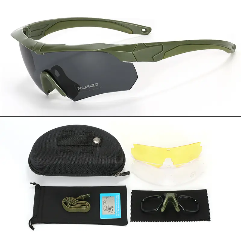 Polarized UV Protection Shooting Goggles Black Windproof Sand Outdoor Sunglasses