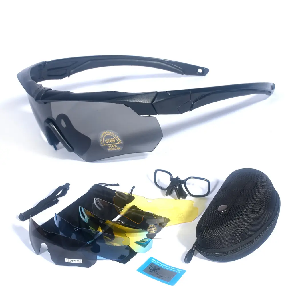 Polarized UV Protection Shooting Goggles Black Windproof Sand Outdoor Sunglasses