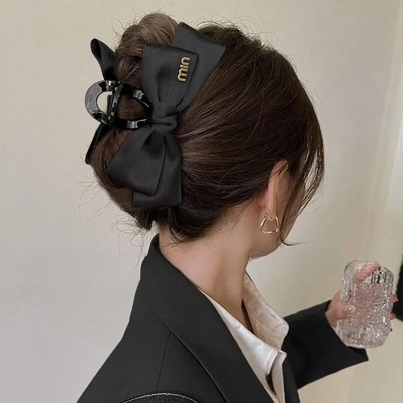 Black Korean Bow Clip for Women Hair Accessories - Image 3