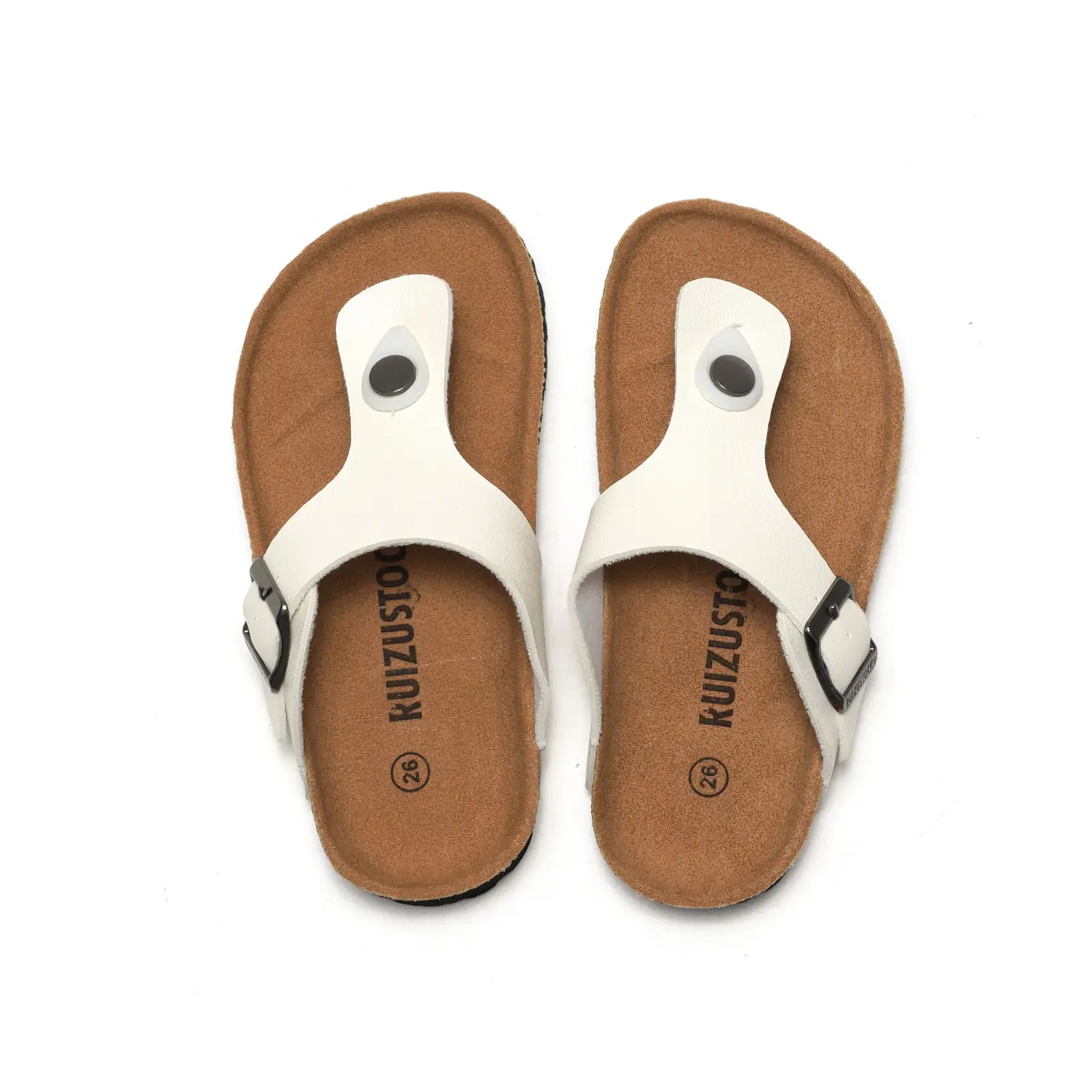 2025 Spring Kids Cork Slippers White Buckle