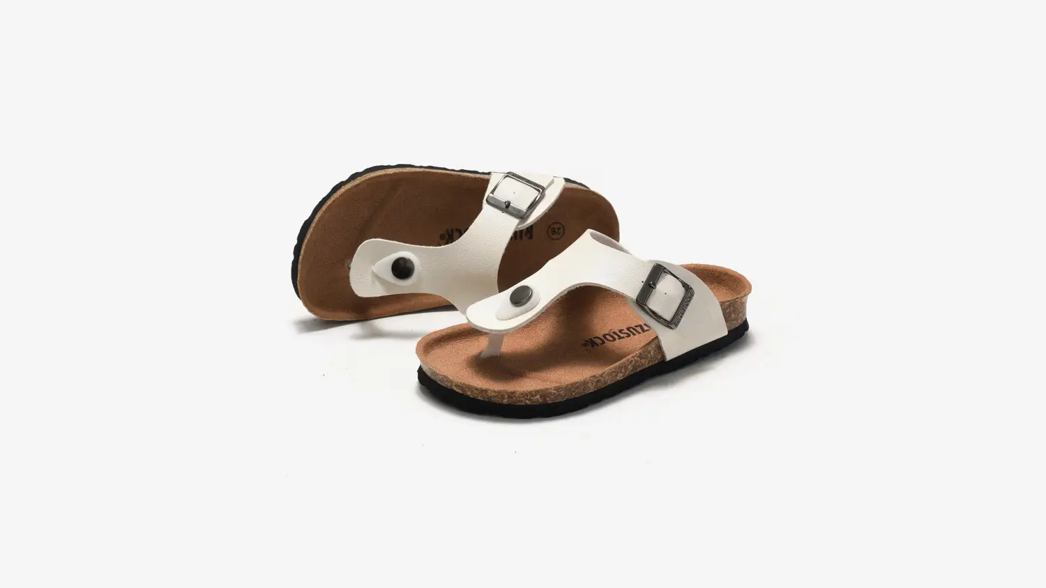 2025 Spring Kids Cork Slippers White Buckle — feature 15