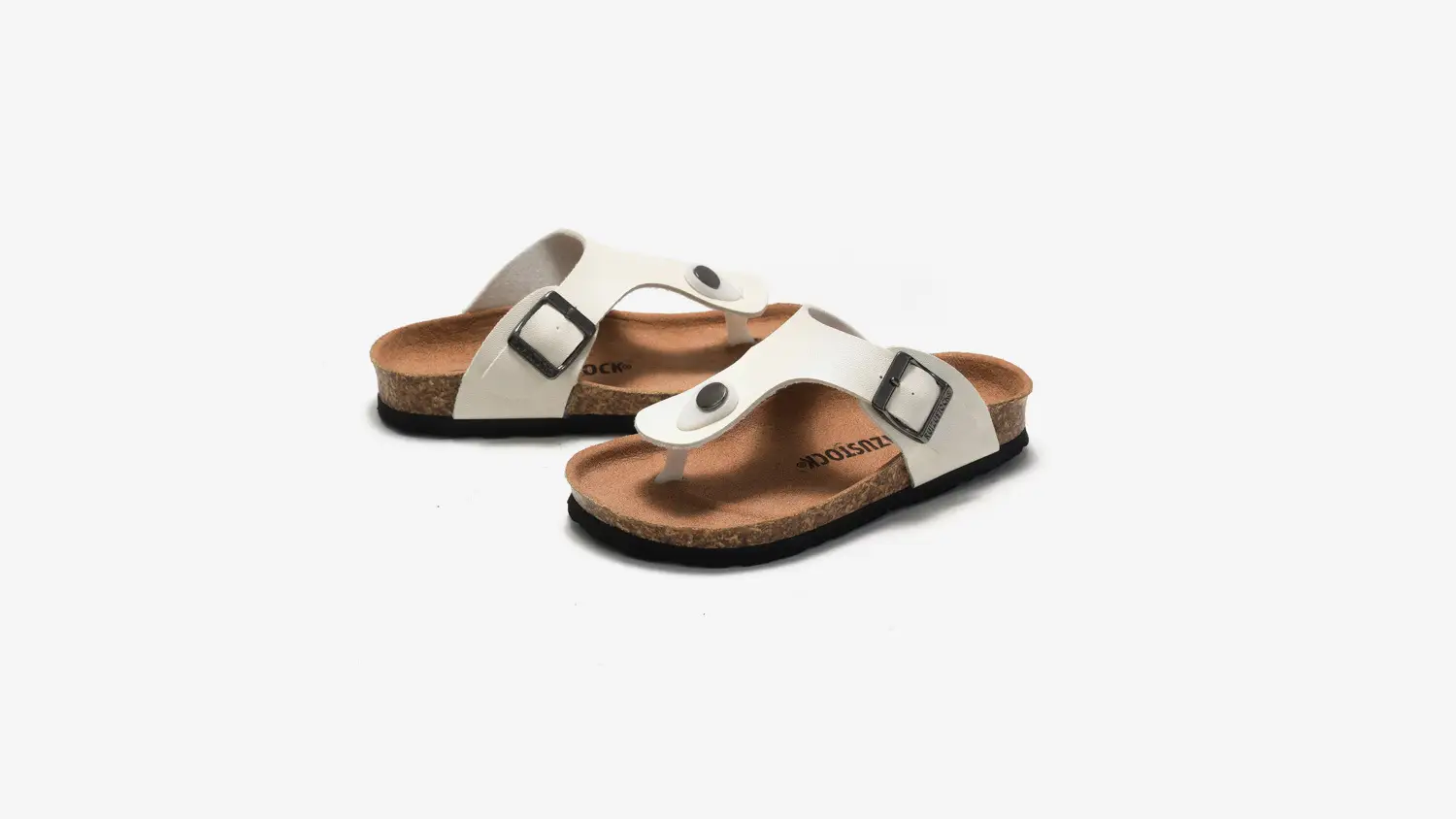 2025 Spring Kids Cork Slippers White Buckle — feature 16