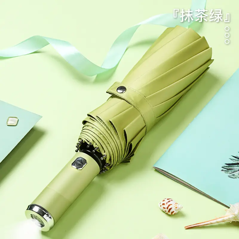 Blue Foldable Umbrella with 12-Rib Reverse & UV Protection - Image 2