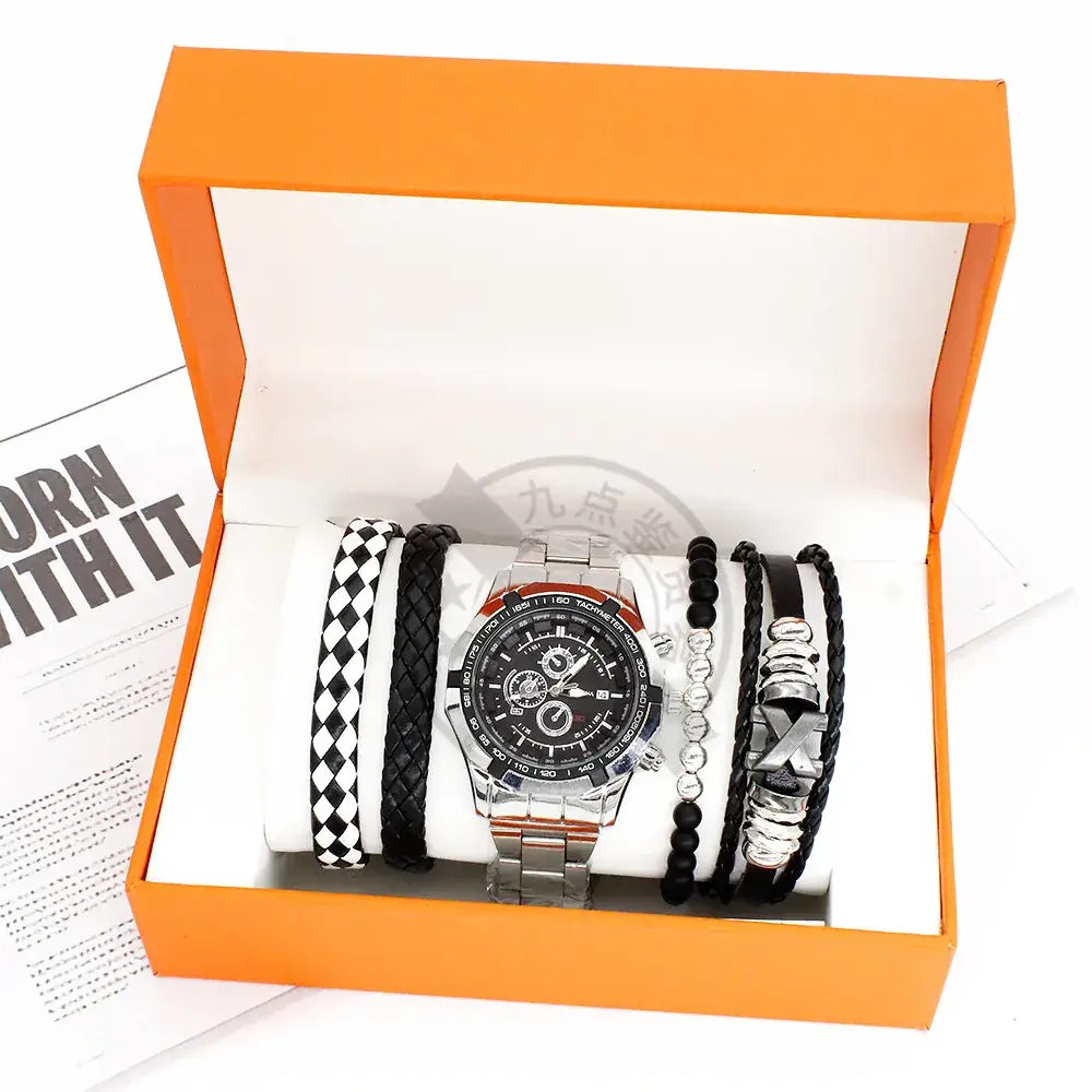 Men's Quartz Bracelet Watch with 2 Straps & Box - Image 4