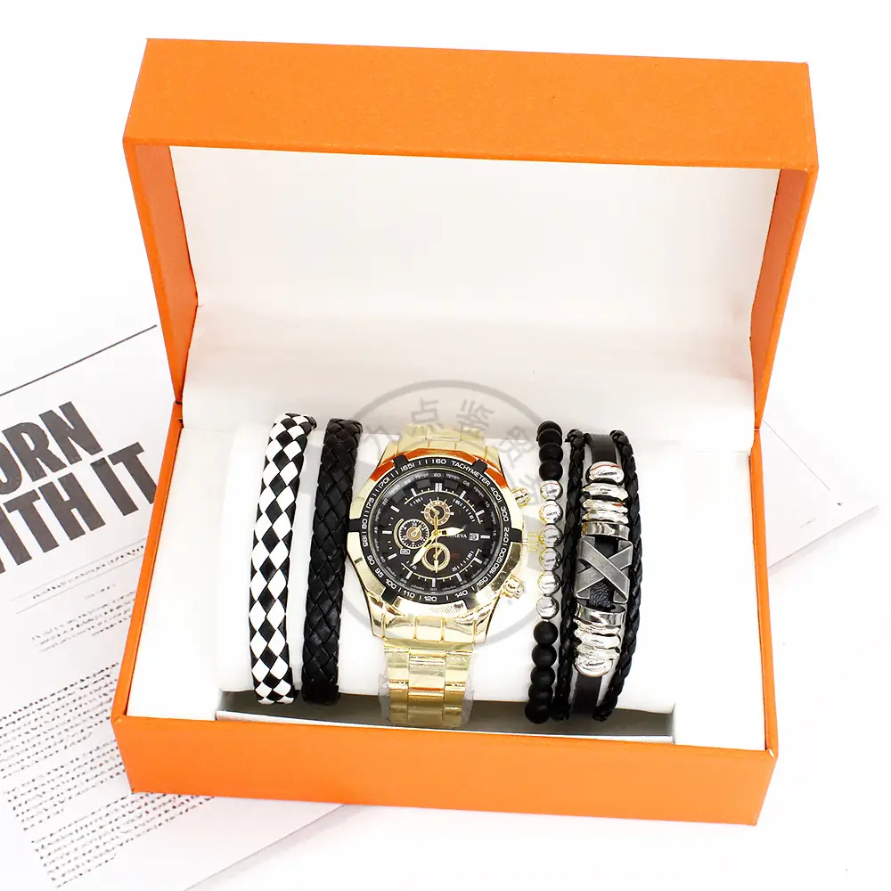 Men's Quartz Bracelet Watch with 2 Straps & Box — feature 3