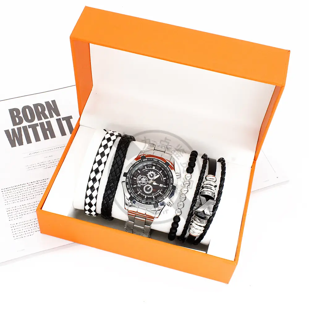 Men's Quartz Bracelet Watch with 2 Straps & Box — feature 7