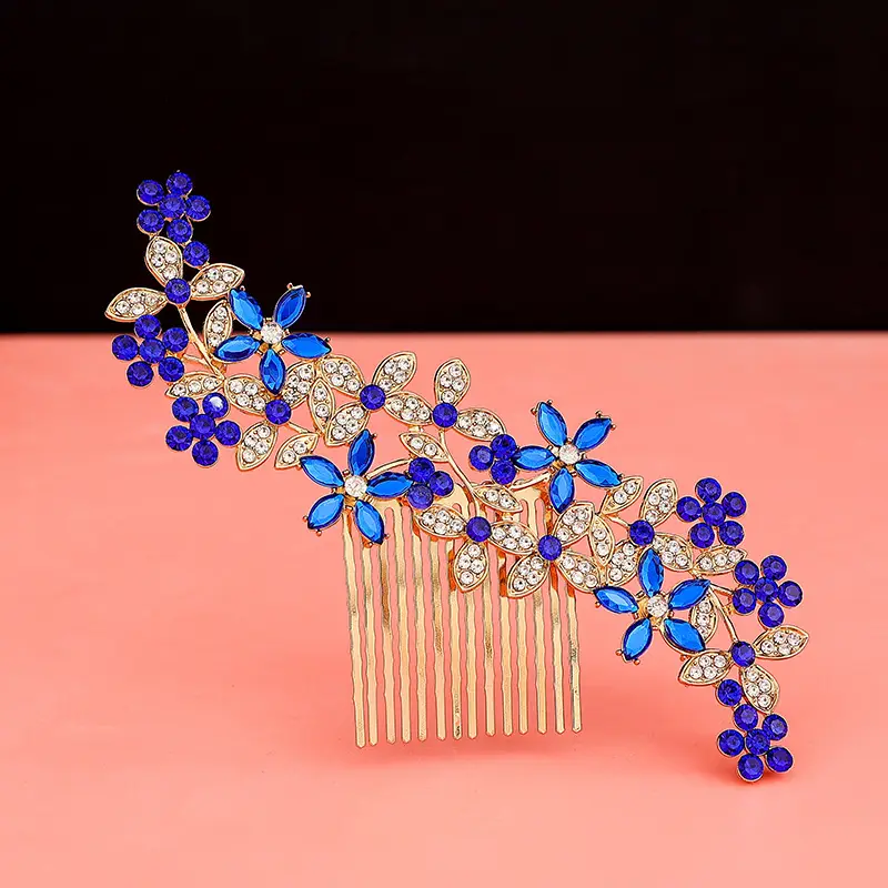 Red Rose Hair Comb for Bride Photo Makeup - Image 4
