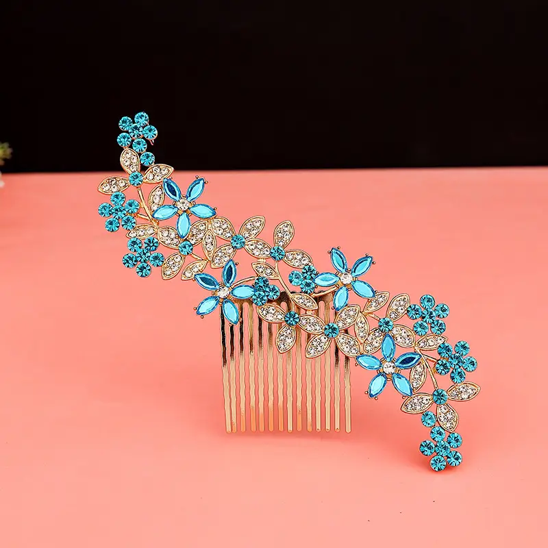 Red Rose Hair Comb for Bride Photo Makeup - Image 6